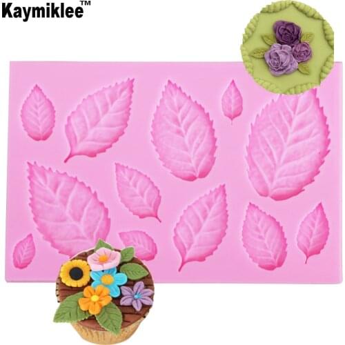 M961 DIY Rose Leaf Press Silicone Fondant Mold FDA Cake Decoration Fondant Cake 3D Food Grade Silicone Mould