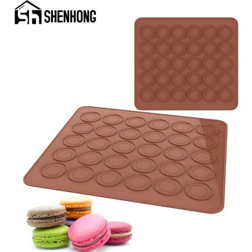 SHENHONG Macaron Silicone Pad Biscuits Mold 2 Types Cookies Mould Puffs Pastry Baking Mat Kitchen Tools Dessert Bakeware
