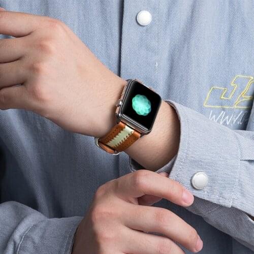 Luminous Genuine Leather Strap for Apple Watch Band 44mm 42mm 40mm 38mm Replacement iWatch Series 6 5 4 3 2 1 SE Girl Wristband