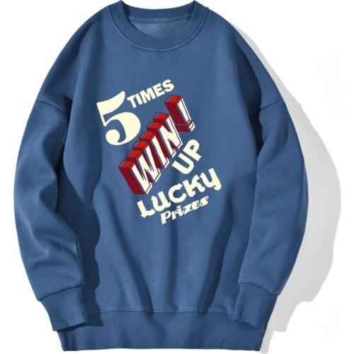 5 Times Win Up Lucky Sweatshirt For Mens Streetwear Fashion Hoody Hipster Outwear Pullovers Autumn Hip Hop Moletom Masculino