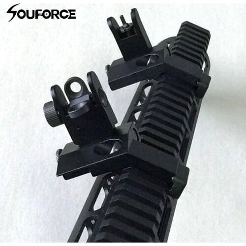 1 Pair US Tactical BUIS Front and Rear Side Sight Flip Up 45 Degree Rapid Transition Iron Sights of Hunting Gun Accessories