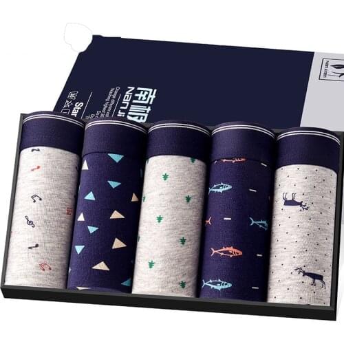 4PCS/Lot Men Underwear Cotton Boxers Panties Comfortable Sexy Solid Cuecas Trunks Mens Underpants Shorts Men Boxer Male Panties