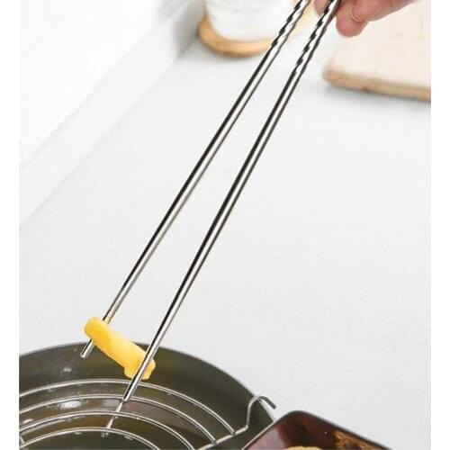 Stainless Steel Extended Deepfried Household Tableware Kitchen Pointed Chopsticks Noodle Deepfried Hot Pot Chopsticks