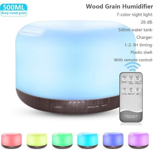 2021 Humidifier Air Diffuser Difusor For Home Office 500 ML Capacity Smart Air Humidifier With 7 colors LED Lights Humidificador
