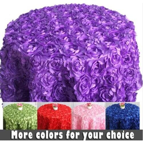 Upscale Design 3D Rose Table Cloth 1.2 Meter Diameter Round Cake Tablecloths for Wedding Banquet Decor free shipping