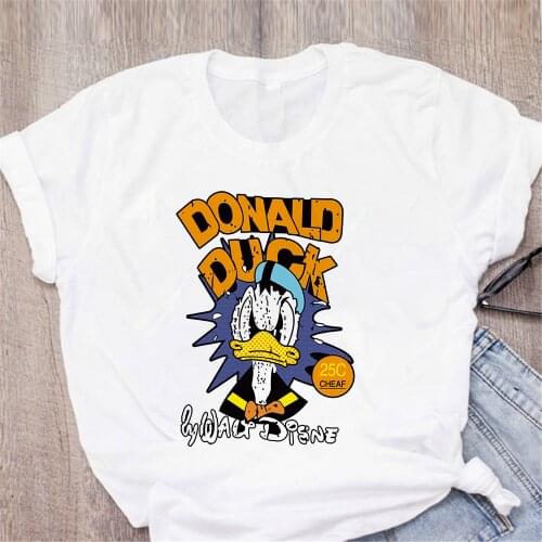 Disney T Shirt Donald Duck Tshirt Summer Cartoon Plussize Women T-shirts Kawaii Streetwear Harajuku Short Sleeve Dropship