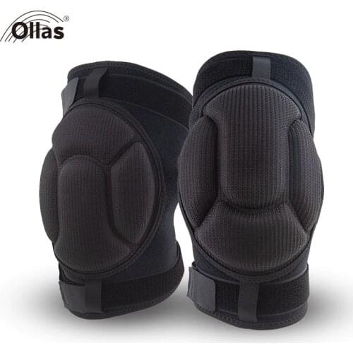 1Pair Knee Pads For Sports Adjustable Black Thicken Sponge Support Kneepad Sport Anti-Slip Collision Avoidance Fitness Knee Pads