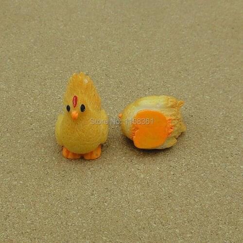 1pcs/lot resin solid yellow hen cartoon 23mm fairy garden gnome moss terrarium decor crafts bonsai home DIY A104-6