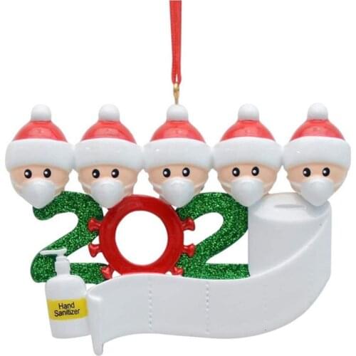 1pcs Family DIY Handwritten Name Face Mask Snowman Christmas Tree Hanging Pendant Christmas Family Ornament Decoration