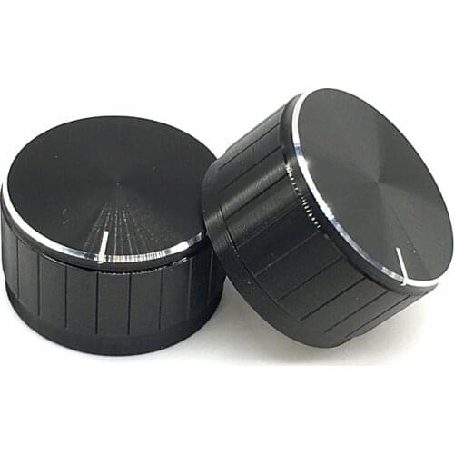 2pcs/lot Black Aluminum alloy Potentiometer/Encoder Knobs Switch Caps 30x17MM Half Shaft Plum Shaft