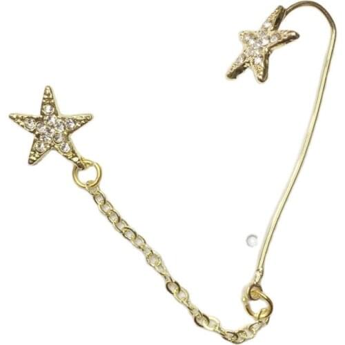 2021 New Exquisite Zircon Star Chain Ladies Earrings Personality Fashion Jewelry Temperament Ladies Trend Earrings Party Gifts
