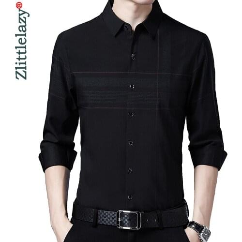 2021 brand designer striped mens shirts for men clothing korean fashion long sleeve shirt luxury dress casual clothes jersey 145