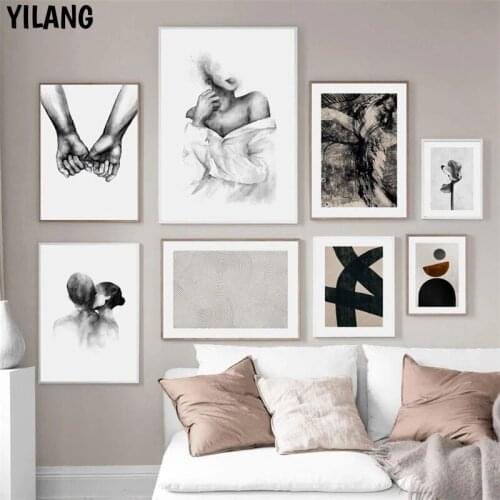 Abstract Geometry Poster Wall Art Canvas Art Painting Black And White Figure Print Home Decor Picture For Living Room Design