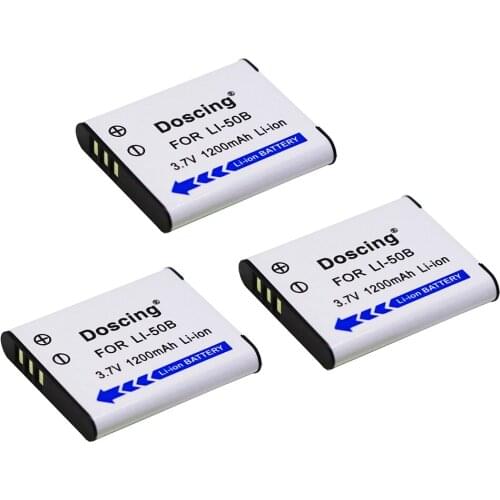 3Pcs/lot LI 50B LI-50B Camera Battery For Olympus MJU Stylus 1010 1020 1030SW 9000 SH21 SH25 SP720UZ SP800UZ SP810UZ SZ10 SZ11