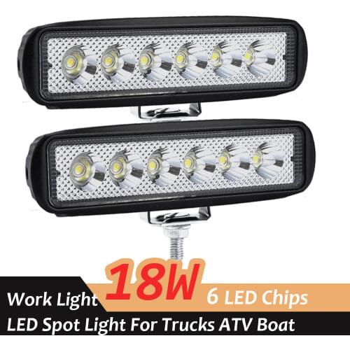 Car LED Work Light Bar 6 LED Light Bar Offroad Spot Work Light 18W Led Working Lights Car Accessories For Truck SUV