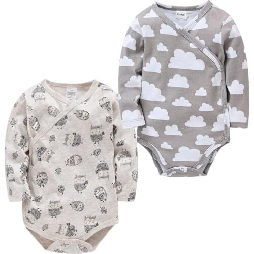 Toddler Baby Boys Girls Bodysuit 2 3 4PCS Long Sleeve 100% Cotton Baby Clothes 0-12 months Newborn body bebe Jumpsuit Clothing