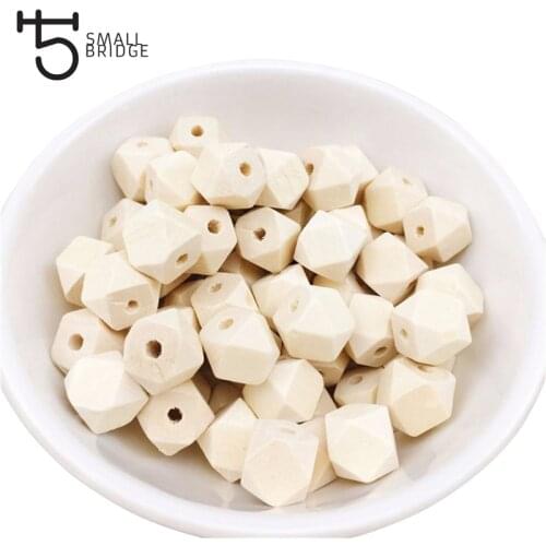 20mm Craft Geometric Wooden Beads For Jewelry Making Diy Bracelet Unfinished Polygon Natural Wooden Spacer Beads Wholesale W002