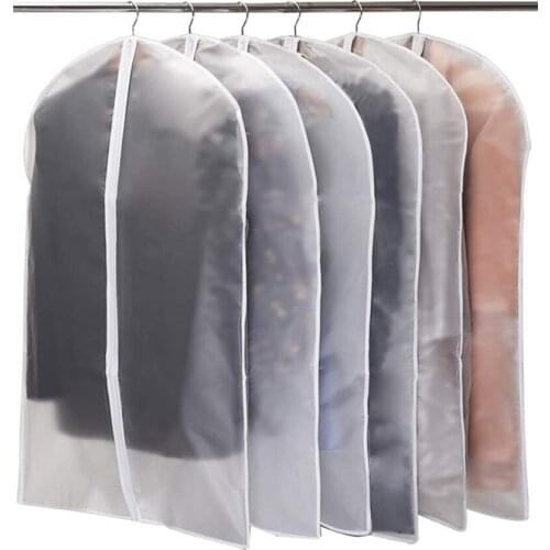 Clothes cover transparent clothes bag 6-piece clothes cover EVA dustproof waterproof and mothproof clothes cover with zipper