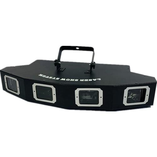 RGB full-color laser 4 lens fan-shaped DJ laser beam line, suitable for disco family party, KTV, nightclub, music party, etc