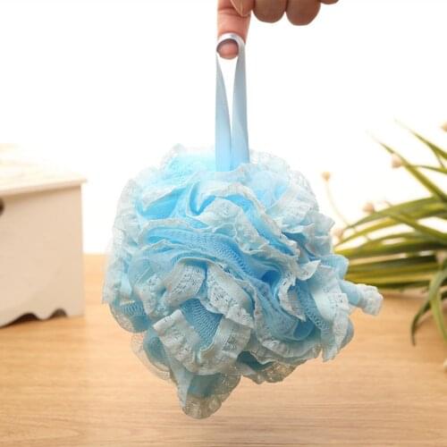 Kids Large Bathroom Hanging Rope Lace Mesh Shower Bath Ball Body Cleaning Tool Bath Flower Ball Soft Sponge Bubbles Foaming Mesh