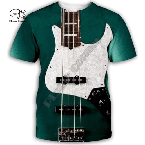 Guitar art Musical instrument 3D full printing fashion t shirt Unisex hip hop style tshirt streetwear casual summer style-8