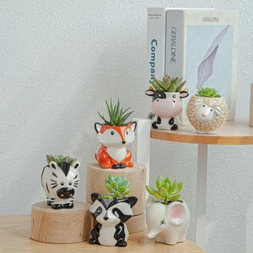 Plant Pot Creative Animal Shape Ceramic Succulent Plant Pot Cactus Potted Planting Bonsai Pots Home Decoration Plant Pot