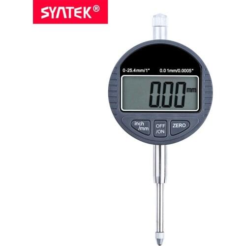 Syntek Indicators 0-25.4mm 1" Electronic Digital Dial Indicator 0.01mm 0.0005" Tolerance Digital dial Gauge Metric Inch CE SGS
