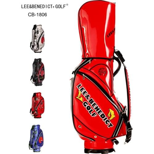 LB Golf Bag PU Douber-Sided Leather Standard Ball Package Golf Clubs Cart Bag With Rain Cover Colorful LEE&B For Man