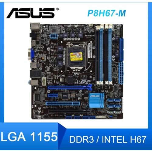 ASUS P8H67-M desktop motherboard for intel LGA 1155 DDR3 for i3 i5 i7 32GB USB2.0 HDMI DVI VGA H67 used mainboard