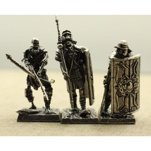 Metal Copper Lost Roman Legion Shield Bow Arrow Spear Soldiers Model Desktop Toy Decorations Game Ornaments Character Figurines