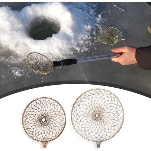 Mini Ice Fishing Strainer Galvanized Iron Wire Net Fishing Angling Tool Scoop Winter Ice Fishing Hedge Fishing Tackles Accessory