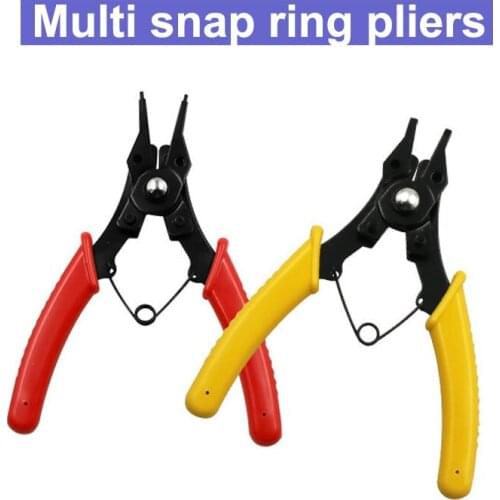 URANN 4 in 1 Multitool Pliers Circlip Snap Ring Plier Four Headed Pliers Fastener Shaft Used Spring Disassembly Puller Springs