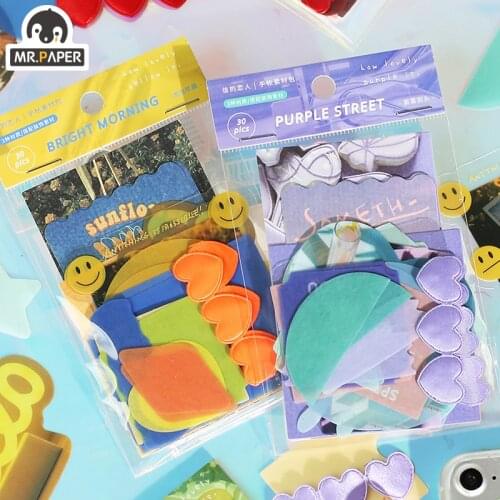 Mr.paper 4 Designs 15Pcs/bag Ins Neon Story Series Material Pack Stickers Creative Hand Account Deco DIY Collage Material