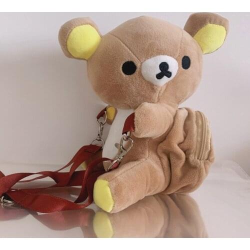 Cartoon Sloth Bear Plush Messenger School Bag Shoulder Bag Cute Plush Toy Soft Plush Animal Doll Baby Christmas Gift