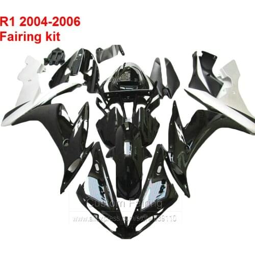 Fairings For YAMAHA YZF R1 04 06 2004 2005 2006 Fairing kit ( Black & pearl white ) Injection molding SZ08