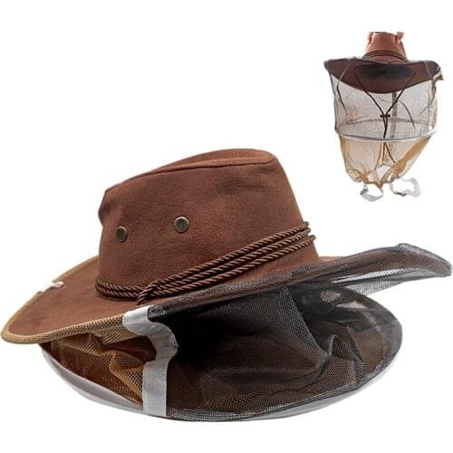Beekeeper Protective Hat Anti Bee Fabric Nylon Net Yarn Beekeeping Protector Cap Cowboy Comfortable Design