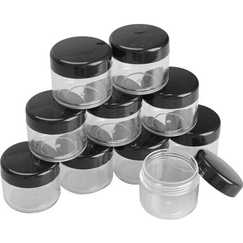 10 Pcs/Lot 10g/20g Capacity Plastic Storage Box Nail Art Cosmetic Bead Gems jewelry Case Bottle Pot E2S