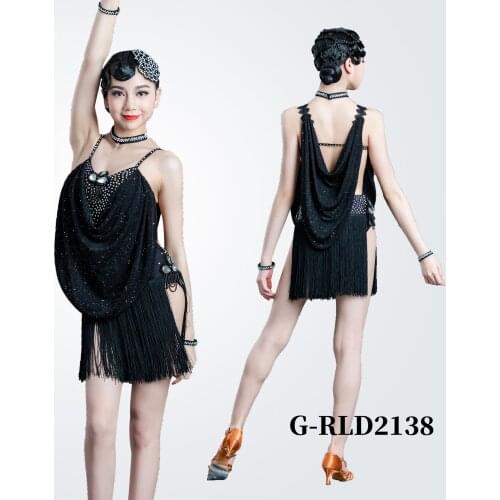 Latin Dance Competition Dress For Girls Professional Adult Rumba Latin Performance Clothes Tassel Skirts Latin Dress DN8702