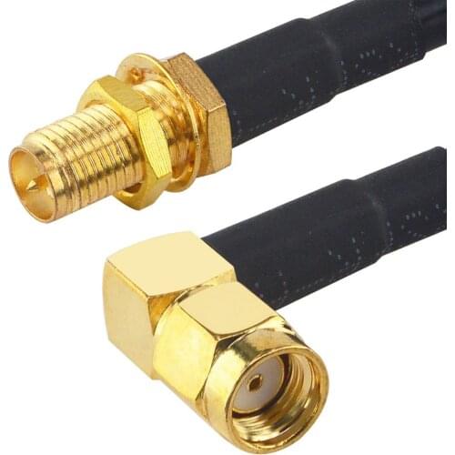 RF Cable RP SMA Male Right Angle 90 Degree to RP SMA Female Straight Coax Connector Extension 1.6 Feet