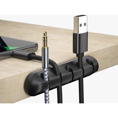 Self-Adhesive Cable Cord Fixing Clamp Sticky Wire Fixing Management Charging Line Fixer Winder Desktop Tidy Organizer