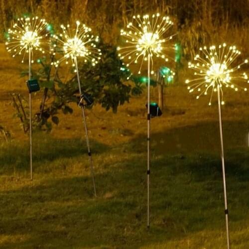 Solar Lights Outdoor LED Fireworks Shape Light 90/120/150 LED Garden Fairy Lights for Park Patio Yard Lamp Christmas Lighting