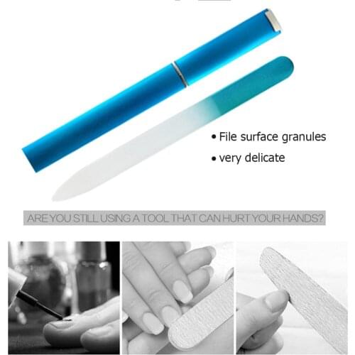 1pc Glass Nail File Colored Crystal Sanding Buffer Strips Block Nailfile Gel Nail Files Grinding Polishing Manicure Tools