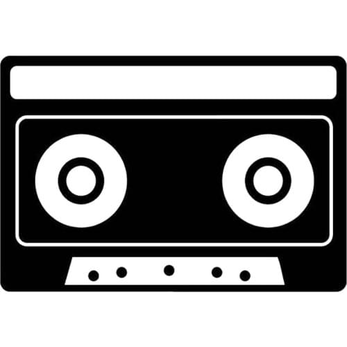 10.8cm*15.9cm Cassette Tape Hipster Music Fashion Stickers Decals Vinyl Black/Silver S3-6700