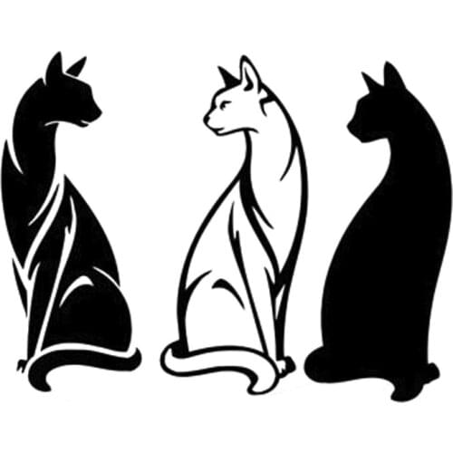 16.9cm*13.2cm Cat Animal Decor Car Accessories Stickers Decals Vinyl Black/Silver N916