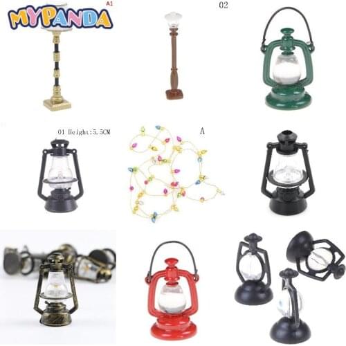 23 Styles 1:12 Table Candlestick Retro Kerosene Lamp Doll House Accessories Dollhouse Furniture Toys Lamp Miniature Decoration