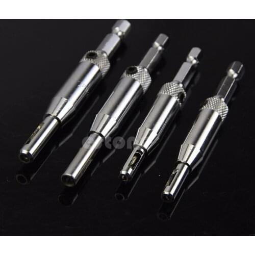 4x HSS Self Centering Hinge Drill Bits Set Door Cabinet 5/64" 7/64" 9/64" 11/64" -Y103
