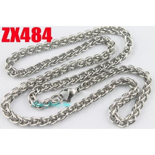 5mm foxtail chains stainless steel necklace hyperbolic chain male womans fashion jewelry 20pcs ZX484