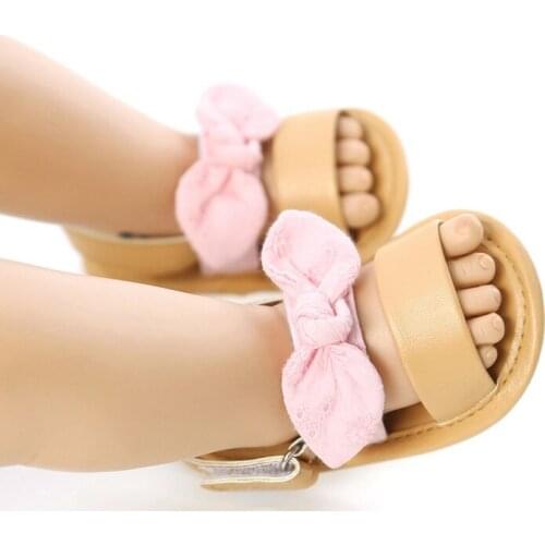 0-18M Fashion Newborn Infant Baby Girls Princess Shoes Bowknot Toddler Summer Sandals PU Non-slip Shoes