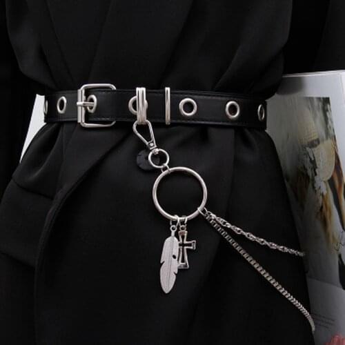1Pcs New Punk Trousers Chain Keychain for Women Pants Chains Multi Layer Belt Waist Keychains Rock Hip Hop Jewelry Accessories