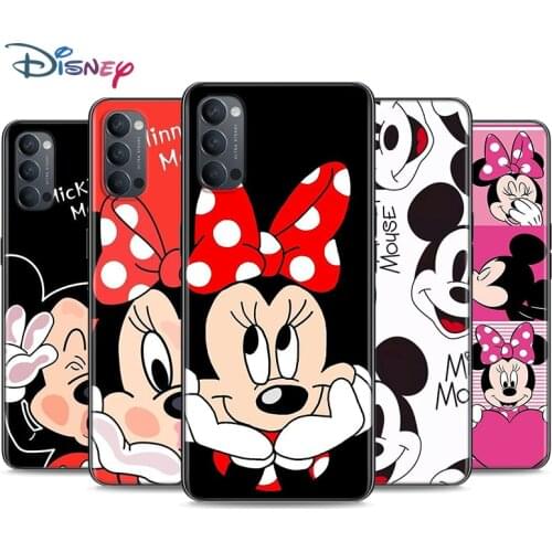 Mickey and Minne BFF Soft Black Silicone Cover For OPPO Reno 5 Pro+ 3 4 Lite F SE Z Pro 4G 5G Phone Case Shell